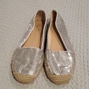 Franco Sarto Artist's Collection Silver Sequin Shoes Size 5 1/2 (#25)